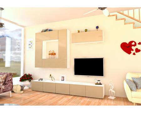 Mobila living Armonia V2 PAL cappuccino lucios
