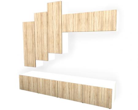 Mobila living Armonia V3 MDF Sonoma - sistem Push to Open