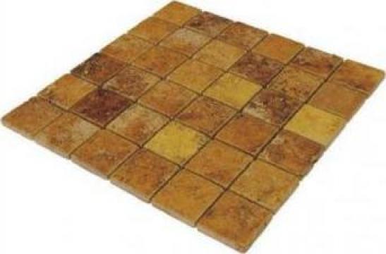 Mozaic travertin Yellow Tumbled 1x4.8x4.8 cm