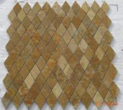 Mozaic travertin galben Tumbled Diamond 1x4.8x4.8 cm