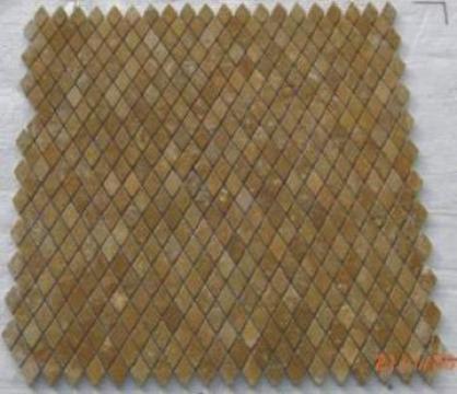 Mozaic travertin galben tumbled Diamond 1x2.3x2.3 cm