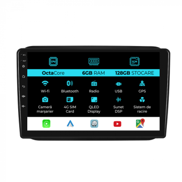 Navigatie android dedicata Skoda Fabia (2007-2014), 10 inch