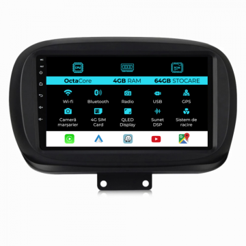 Navigatie dedicata Fiat 500x (2014 - 2020), 9 inch, 4Gb Ram
