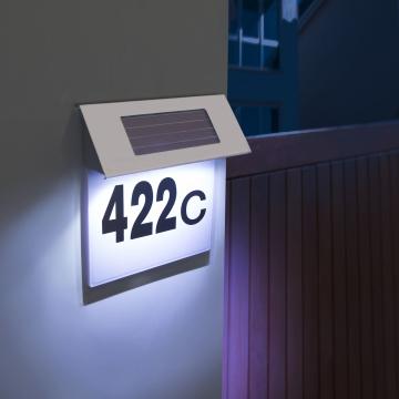 Numar de casa din inox, cu iluminare LED si alimentare