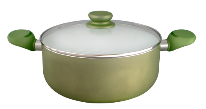 Oala Tango cu invelis ceramic antiaderent 22x9cm verde