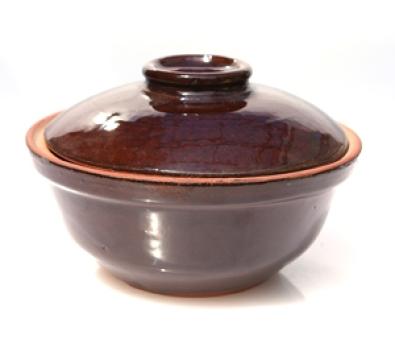 Oala ceramica/lut cu capac pentru cuptor Raki, 450ml
