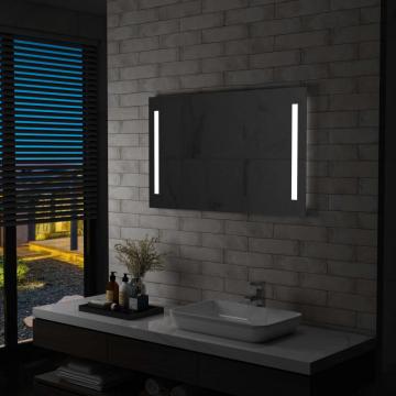 Oglinda de perete de baie cu LED, 100 x 60 cm