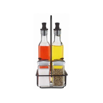Oliviera 5 piese EasyLife cu suport metalic negru 250ml,110m