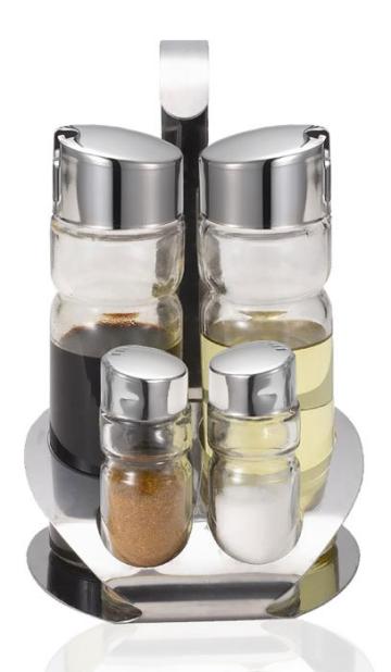Oliviera Raki Lux Line cu suport inox, 2 sticle ulei/otet