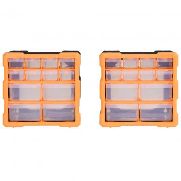 Organizatoare cu 12 sertare, 2 buc., 26,5 x 16 x 26cm