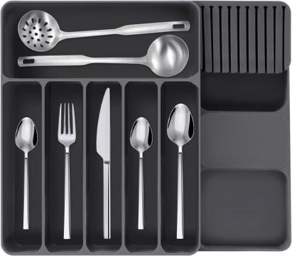 Organizator sertar bucatarie negru 45 x 45 x 5 cm