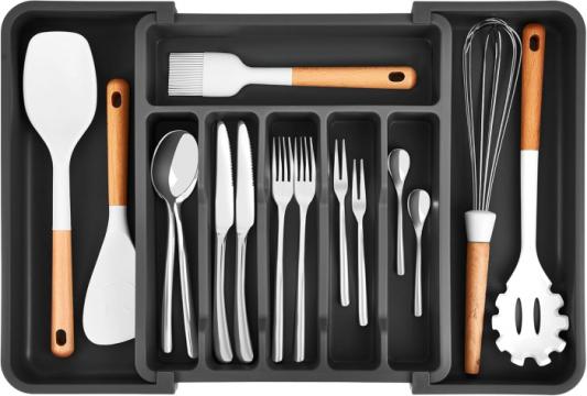 Organizator sertar bucatarie negru 58 x 37 x 5 cm