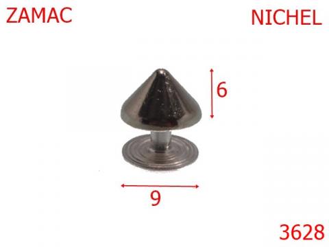 Ornament conic 9 mm nichel 10B25 3628