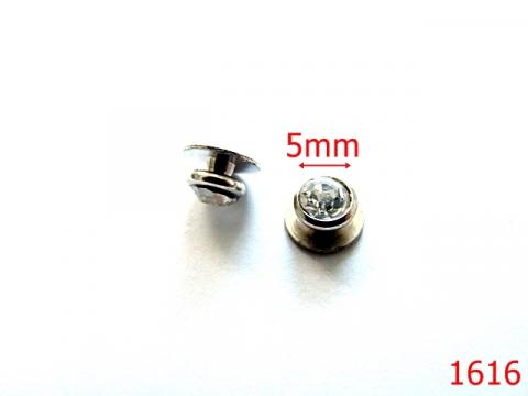 Ornament cu strass /nikel 5 mm nichel AF13 1616