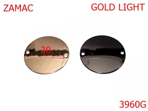 Ornament disc 30 mm gold light 3960G