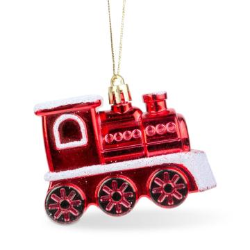 Ornament pentru brad - locomotiva lucioasa - 8 x 6 x 3 cm