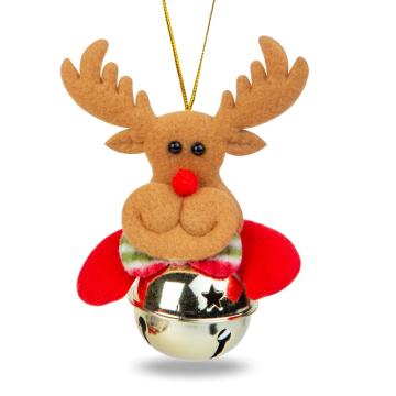 Ornament pentru brad - ren cu clopot - 11 x 10 cm