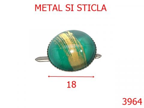 Ornament sticla 18 mm verde 3964V