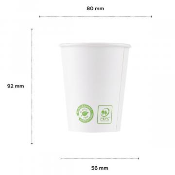 Pahar bio simplu, PLA + carton, 240 ml (50 buc)