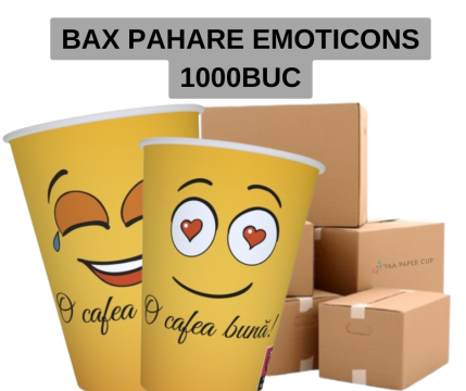 Pahare carton Emoticons 8oz bax 1000 buc