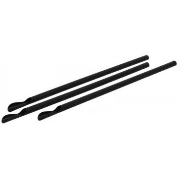Paie negre cu lingurita pentru frappe, plastic negru, drepte