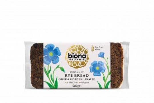Paine integrala de secara cu seminte de in eco 500g Biona