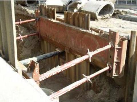 Palplanse metalice sprijin excavare-sapaturi-santuri