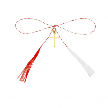 Pandantiv martisor din argint aurit, cruciulita mica