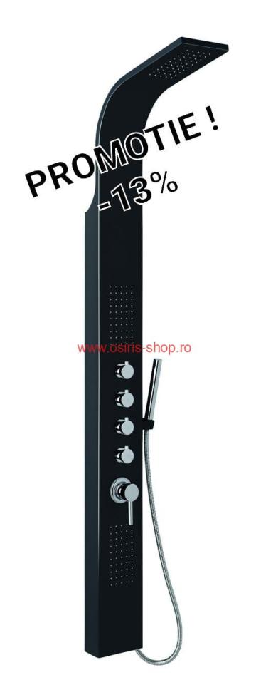 Panel dus cu hidromasaj Danubio, negru, 3 functii