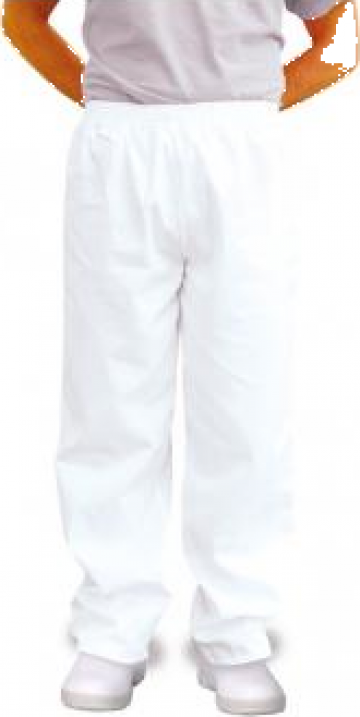 Pantalon alb tercot pentru fabrici