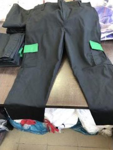 Pantalon de paza negru cu verde
