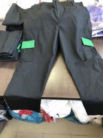 Pantalon de paza negru cu verde