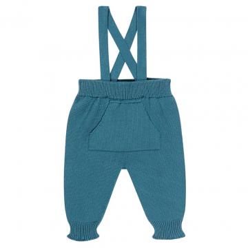 Pantaloni cu bretele din bumbac organic 100%