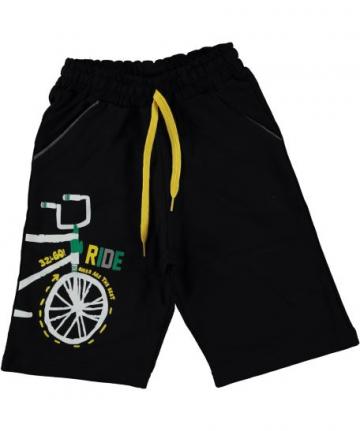 Pantaloni scurti baieti Bike, bumbac, negru