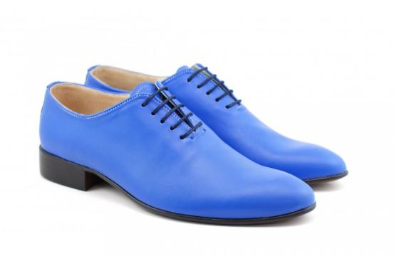 Pantofi barbatesti albastri piele naturala casual-eleganti