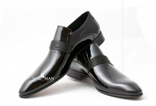 Pantofi barbatesti eleganti, negri, piele, fara siret