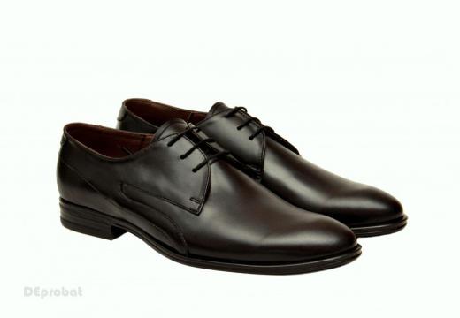 Pantofi barbatesti negri lucrati manual piele naturala