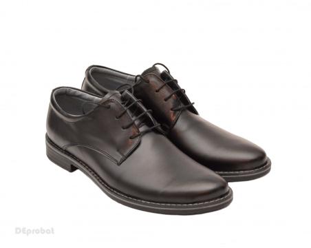Pantofi barbati piele naturala negri casual-eleganti