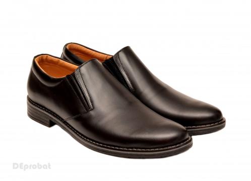 Pantofi barbati piele naturala negri casual-eleganti