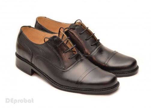 Pantofi barbati piele naturala negri casual-eleganti