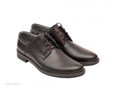 Pantofi barbati piele naturala negri casual-eleganti