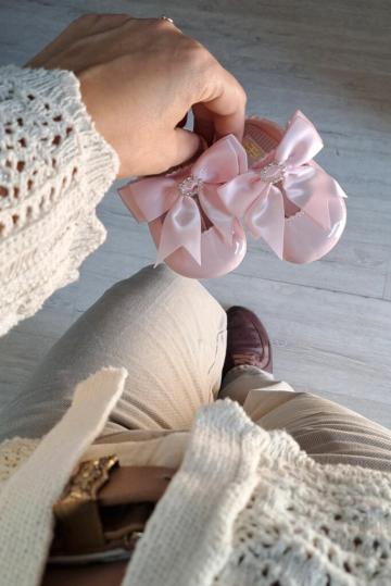 Pantofi botez B 060 - roz
