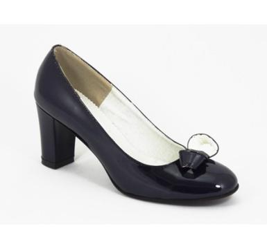 Pantofi dama bleumarin lacuiti din piele naturala P333