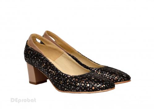 Pantofi dama eleganti cu toc imbracat in piele naturala