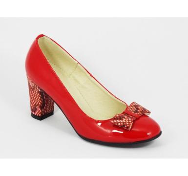 Pantofi dama eleganti din piele naturala rosii lacuiti