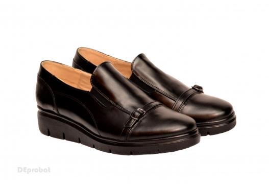 Pantofi dama negri casual-eleganti din piele naturala