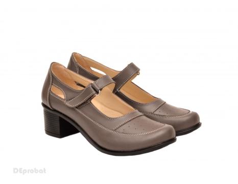 Pantofi dama piele naturala gri cu platforma P135GRI