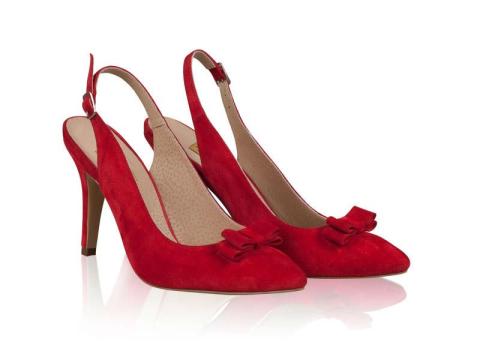 Pantofi dama rosii cu funda N1