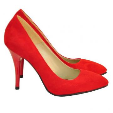 Pantofi din piele naturala Stiletto Hot Red