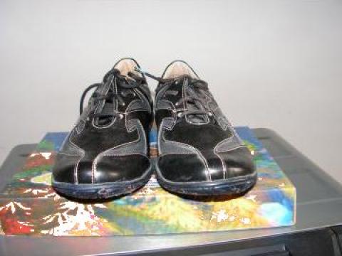 Pantofi piele negri pentru copii